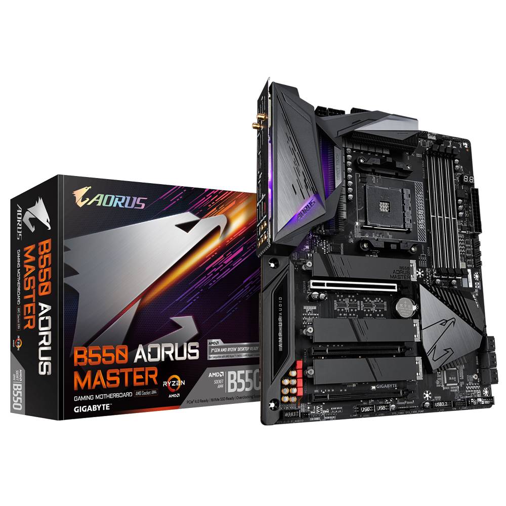 Bekijk afbeelding 1 van Gigabyte AM4 B550 AORUS MASTER - 3xM.2/HDMI/ATX